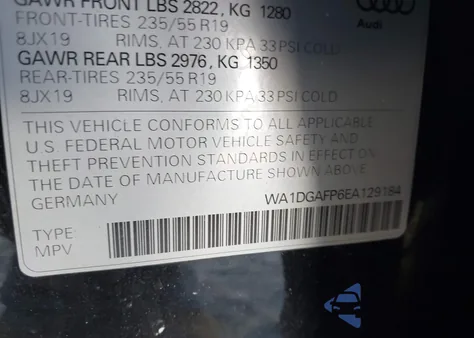 2014 Audi Q5 3.0T Premium Plus z USA, uszkodzony, nr VIN WA1DGAFP6EA129184